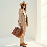 Femme élégante avec accessoires tendance en lumière naturelle