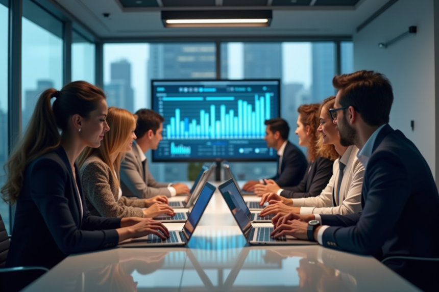 Groupe de professionnels divers autour d'une table en réunion